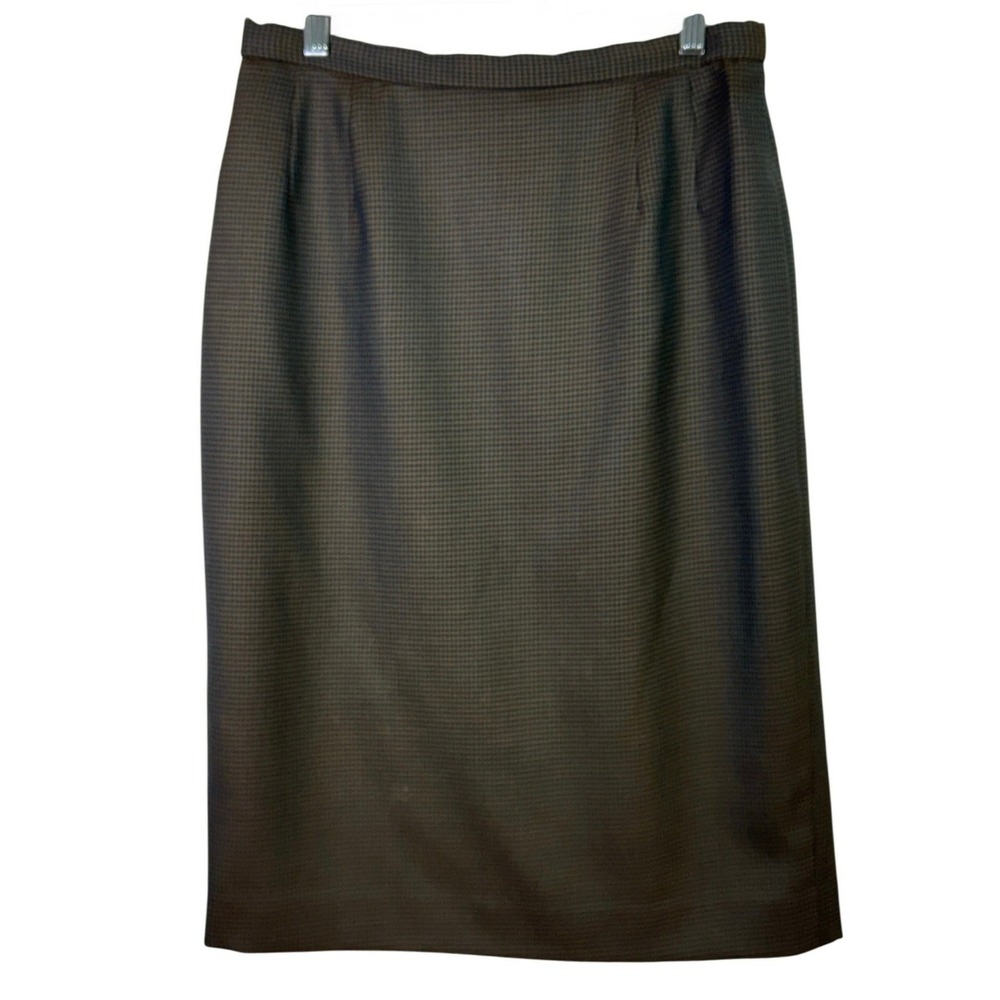 Pendleton Vintage 90s Wool Midi Skirt Modern 8 VTG 12 Micro Houndstooth Academia
